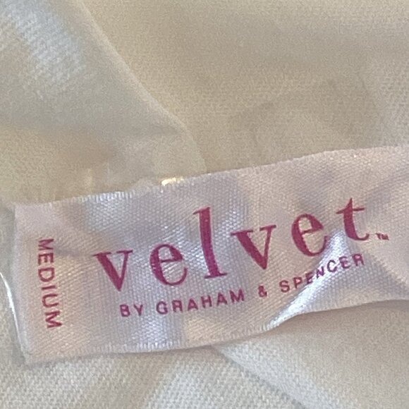 Velvet by Graham & Spencer White Sleeveless Cotton Dress Ruffle Neck Sz M 244F - Picture 7 of 8